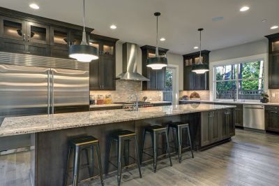 Dark Cabinets Provide Contrast